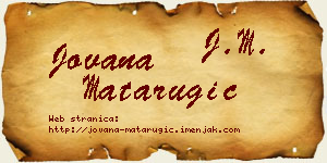 Jovana Matarugić vizit kartica